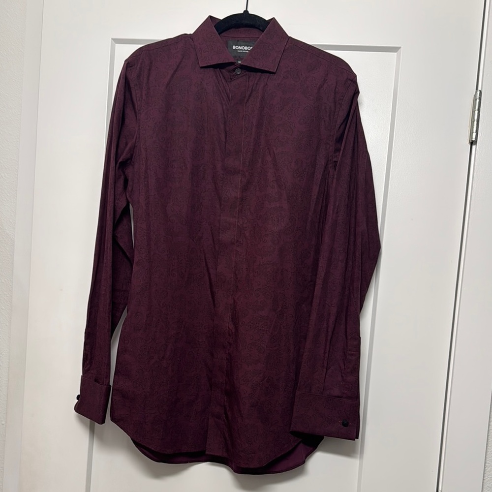 Bonobos Dark Red Paisley Dress Shirt